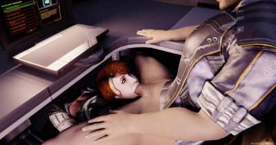 Kelly deepthroats Shepard under his desk [Mass Effect] (Sava<wbr>geCab<wbr>bage)