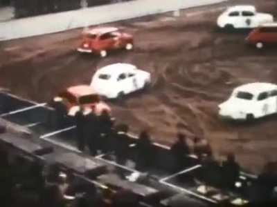 This is a football/soccer match between little cars known as 