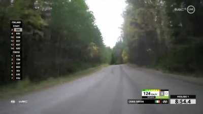 First person view of a WRC Rally car