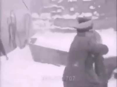 German Officiers in the snow