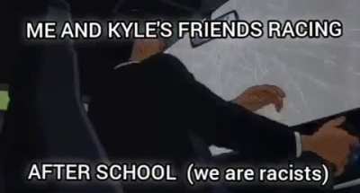 Me: (red cool guy😎) Kyle's friends: (other cringe lords 🤢🤮)