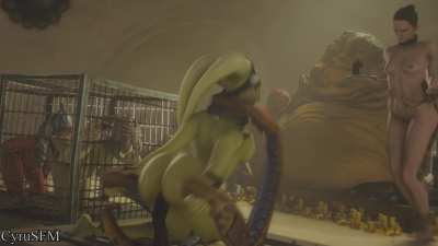 If this is how Jabba treats all of his slaves... then I wanna be his slave too~ (CyruSFM)