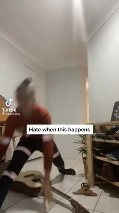 Tripping over a guitar