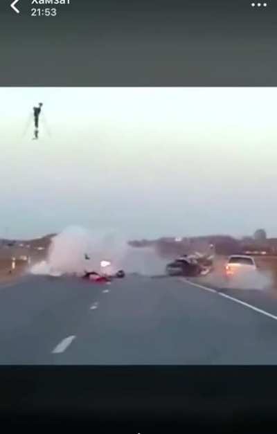 Two motorcyclists hit car head-on