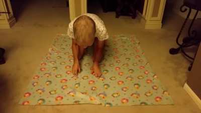 Newborn baby walks.