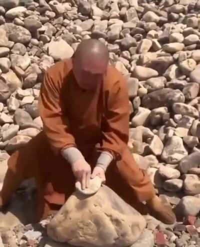 Monk Destroying Stone’s With His Fingers