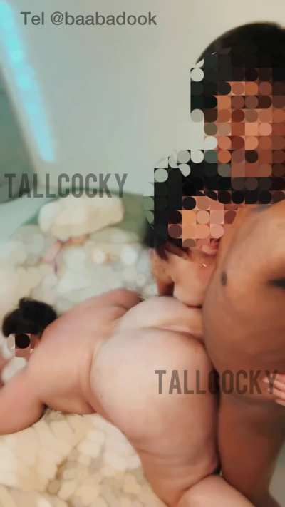 One pussy isn’t enough… so I’m balls-deep doggy-fucking her big juicy ass while the other MILF sucks my nipples, holds me tight and kisses me like a desperate slut 😈💦