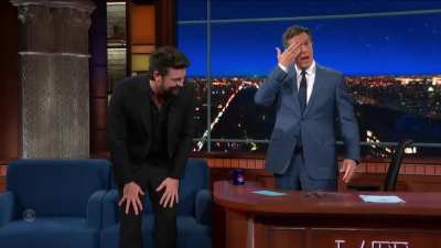 Edited lasers into Karl Urban's appearance on the Late Show