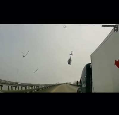 Just found out why the interstate was shut down yesterday…whoa