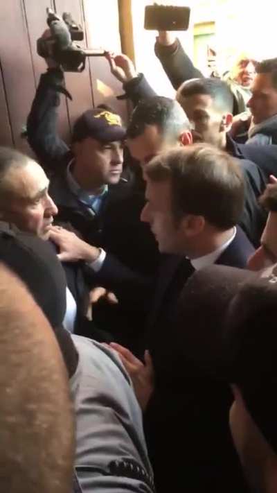 French President Emmanuel Macron confrontation with Israeli Security at St. Anne Church in Jerusalem.