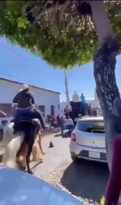 Horse riding lookin wild