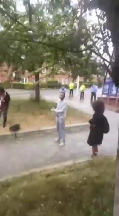 Racist at BLM protest in the UK