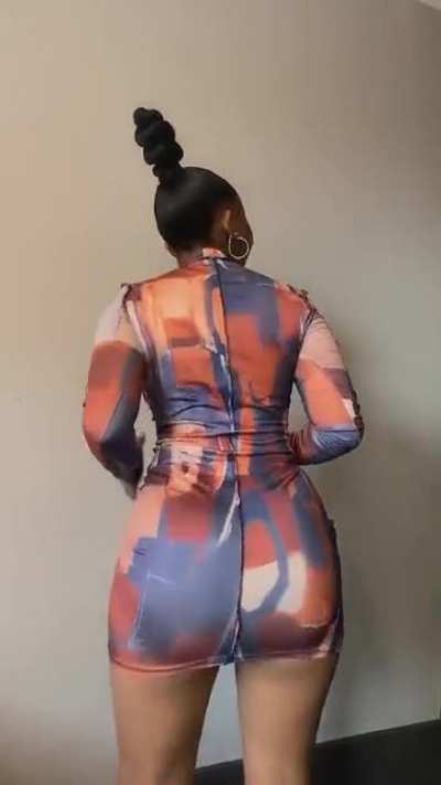 Happily shaking it.