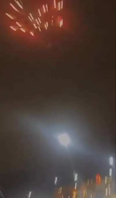 Firework fell down and shot at us...