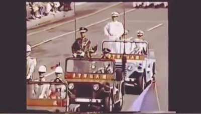 President Chiang Ching-kuo on military parade in ROC occupied Tokyo (1958 colorized)