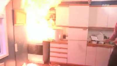 Why you don't use water to put out a grease fire