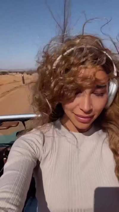 In white in desert