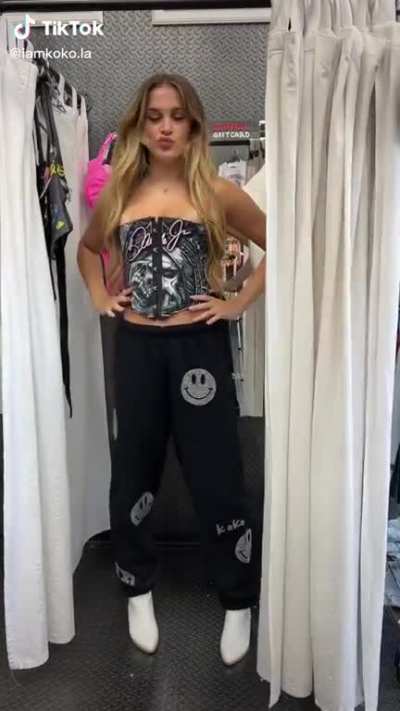 Trying on clothes