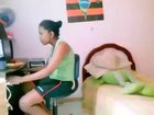 girl breaking her bed