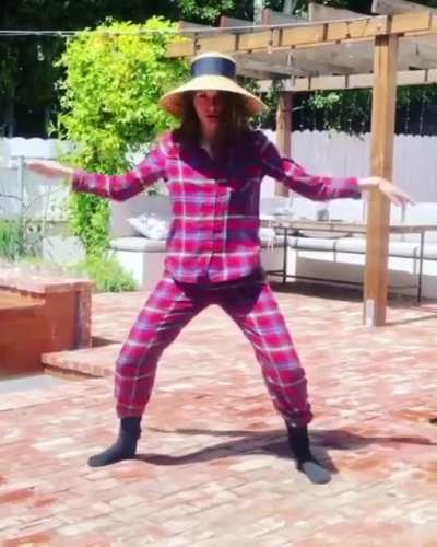 Dancing in her pj's