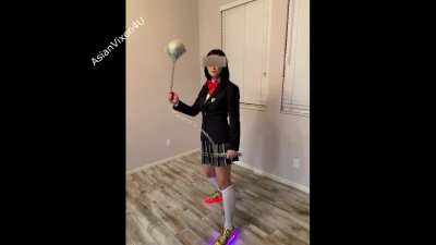 Schoolgirl Gogo from Kill Bill roasts and dominates you in bed