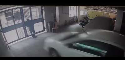 Security guard gets run over by a car, july 4, 2024.