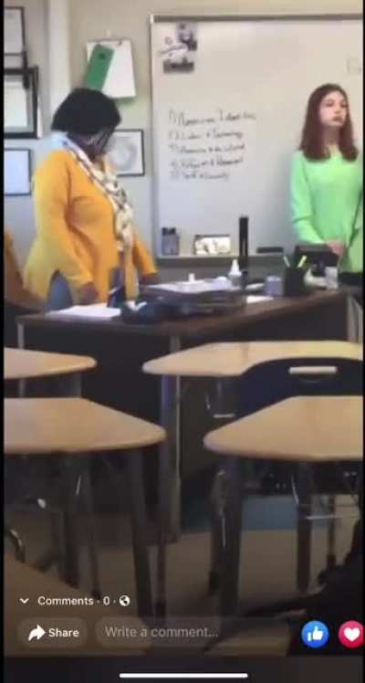 White female student at CastleBerry High School hits & slaps black substitute teacher. She then calls her mom. “You wanna talk to her?!Because she’s black and she’s pissing me off!”