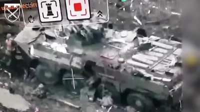 Ukraine's 109th Territorial Defense Brigade strikes Russian infantry attempting to hide from drone munition drops and FPV hits. Feb. 23, 2024 post. [Music removed]