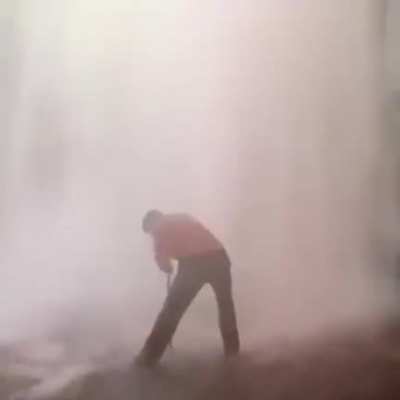 Man summoning god from the depths of hell