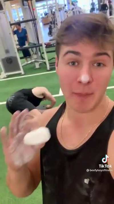 Using chalk in a gym
