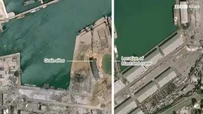 Beirut before & after yesterday blast