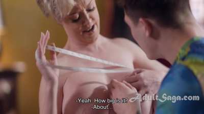 mom teaches son geometry with her big tits