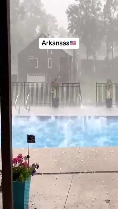 Heavy hail in Arkansas, USA. April 20, 2024.