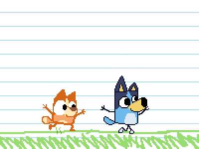 Bluey and Bingo drawing styles (Pixel art)