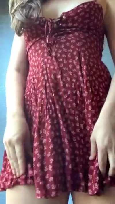 this sundress is a bit risky to wear in public..