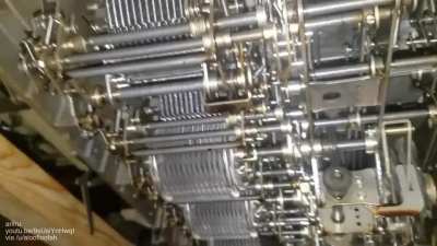 The underside of a Soviet mechanical computer while it's calculating √2