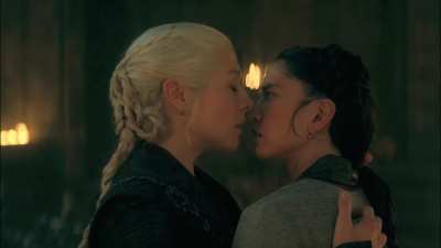 Royal princess and her attractive handmaiden embra<wbr>ce/co<wbr>mfort each other after sharing their personal tragedies; but in that intimacy a passionate liplock kiss blossoms between the tw