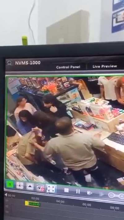 He was just talking to the cashier and smiling. Why did they overreact to it?