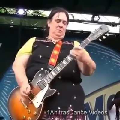This lady ripping it up on the guitar