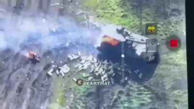 Aftermath of Ukrainian strike on Russian artillery