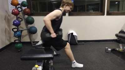 My brother is attempting a 100lbs dutch squat pr, friend calls
