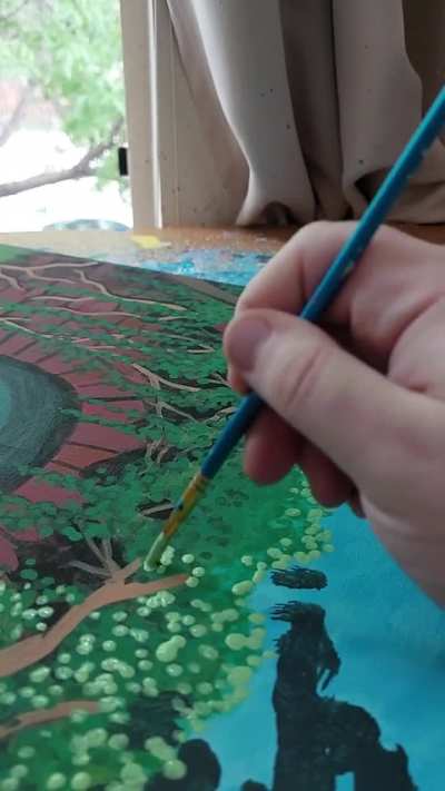 The secret garden has been on my mind, so I'm doing a painting inspired by it