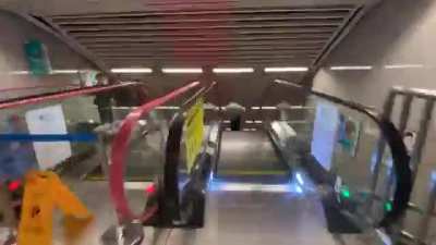 This is how it looks like taking the subway in Chongqing, a city built on mountain in China.