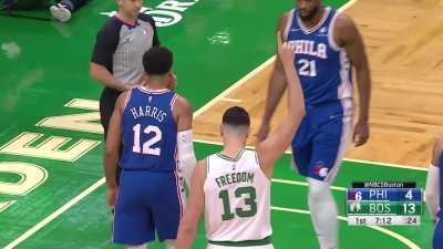 [Highlight] TD Garden gets loud as Enes Freedom checks into the game