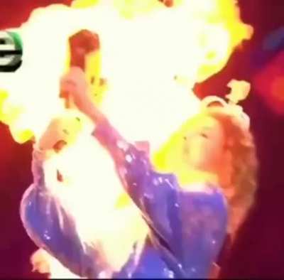 Woman vs flamethrower