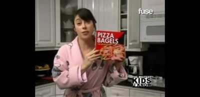 An old commercial for pizza bagels.