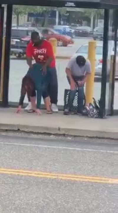 One Handed Party Animal Getting his Rocks Off at a Bus Stop