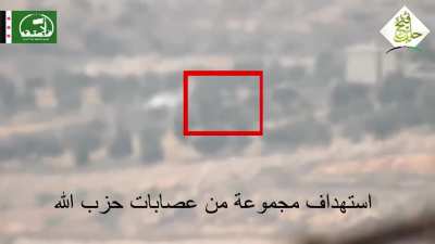 Opposition BGM-71 TOW team targets a group of regime fighters, who appear to be saved from the worst of the blast by a brick wall - al-Shorfa, Aleppo - 2016