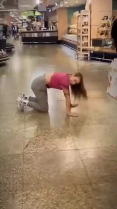 Twerking in a supermarket