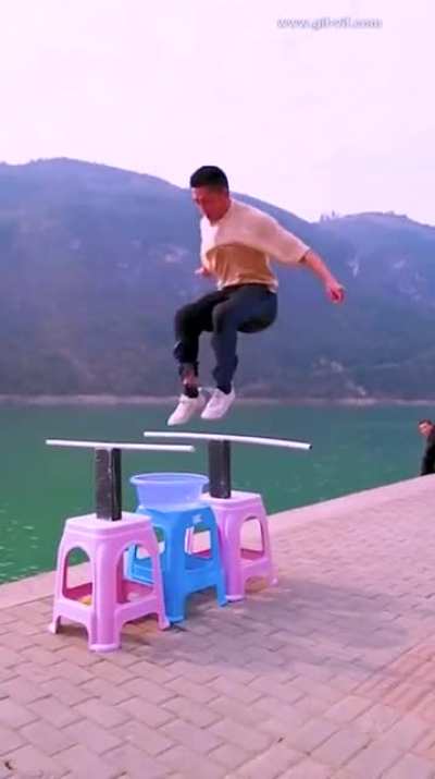 Man Does a Double Jump by 